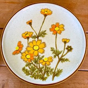 RESERVED FOR BRIDGET 2 Vintage Mikasa Stoneware Floral Plates Wild Flowers